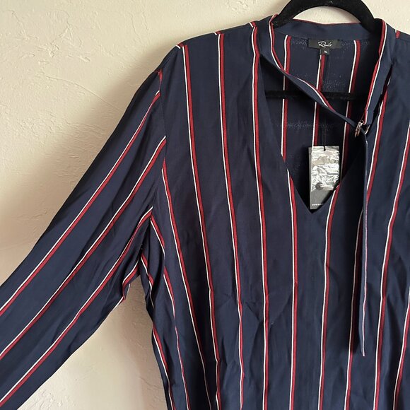 NWT Rails Demi Blouse Navy Oxblood Stripe - Picture 3 of 7